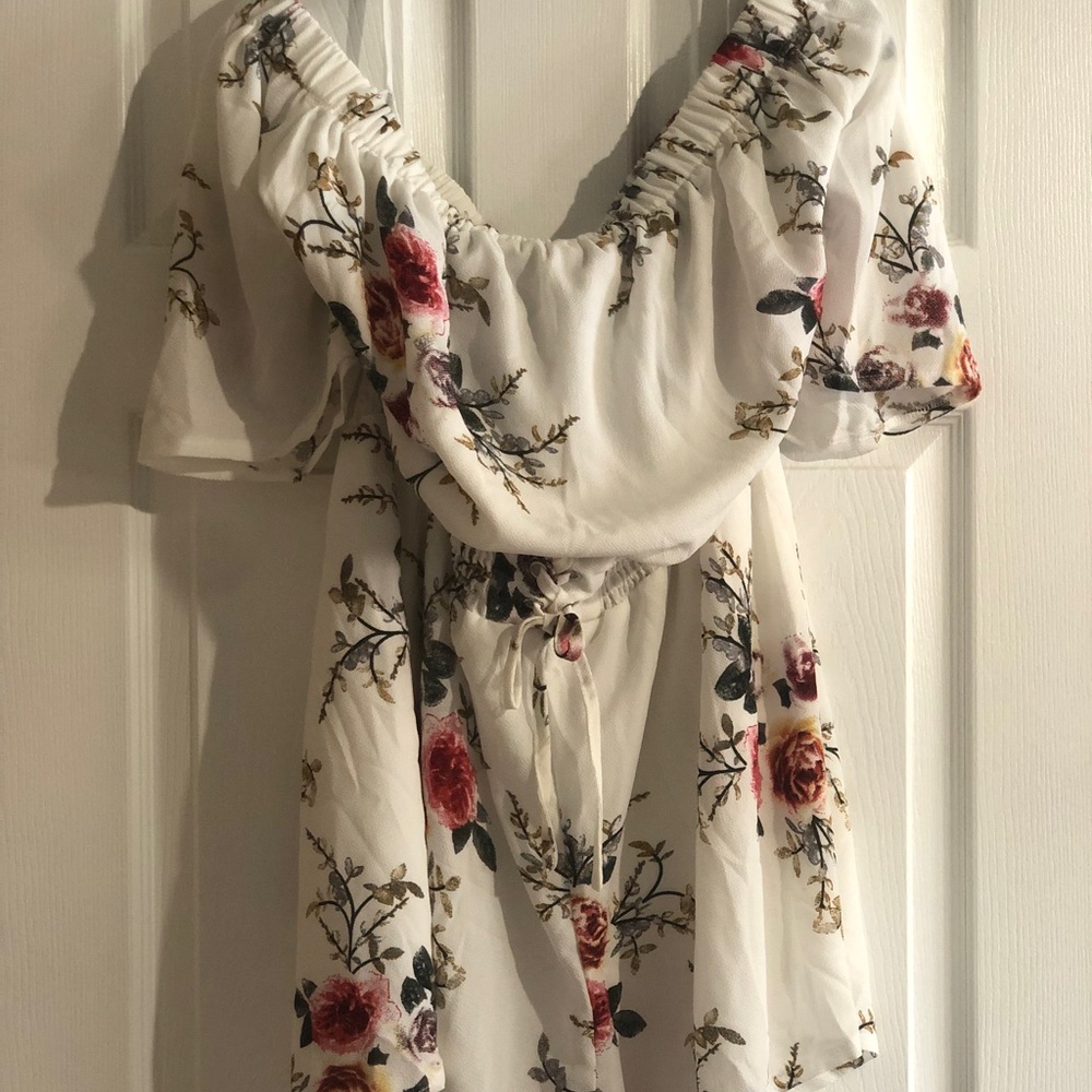 White Floral Romper